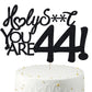 Happy 44Th Birthday Cake Topper 44 Birthday Cake Toppers-Black Glitter, Funny 44Th Cake Topper For Men,44 Cake Topper For Women,
