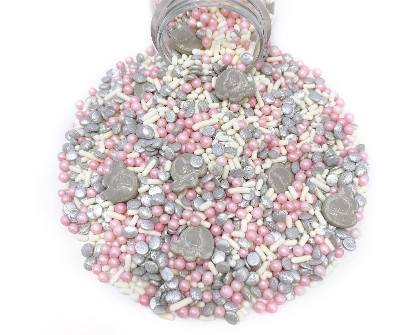 Mystic Sprinkles Baby Shower Sprinkle Mixes (Pink Elephant Sprinkle Mix 3.7Oz)
