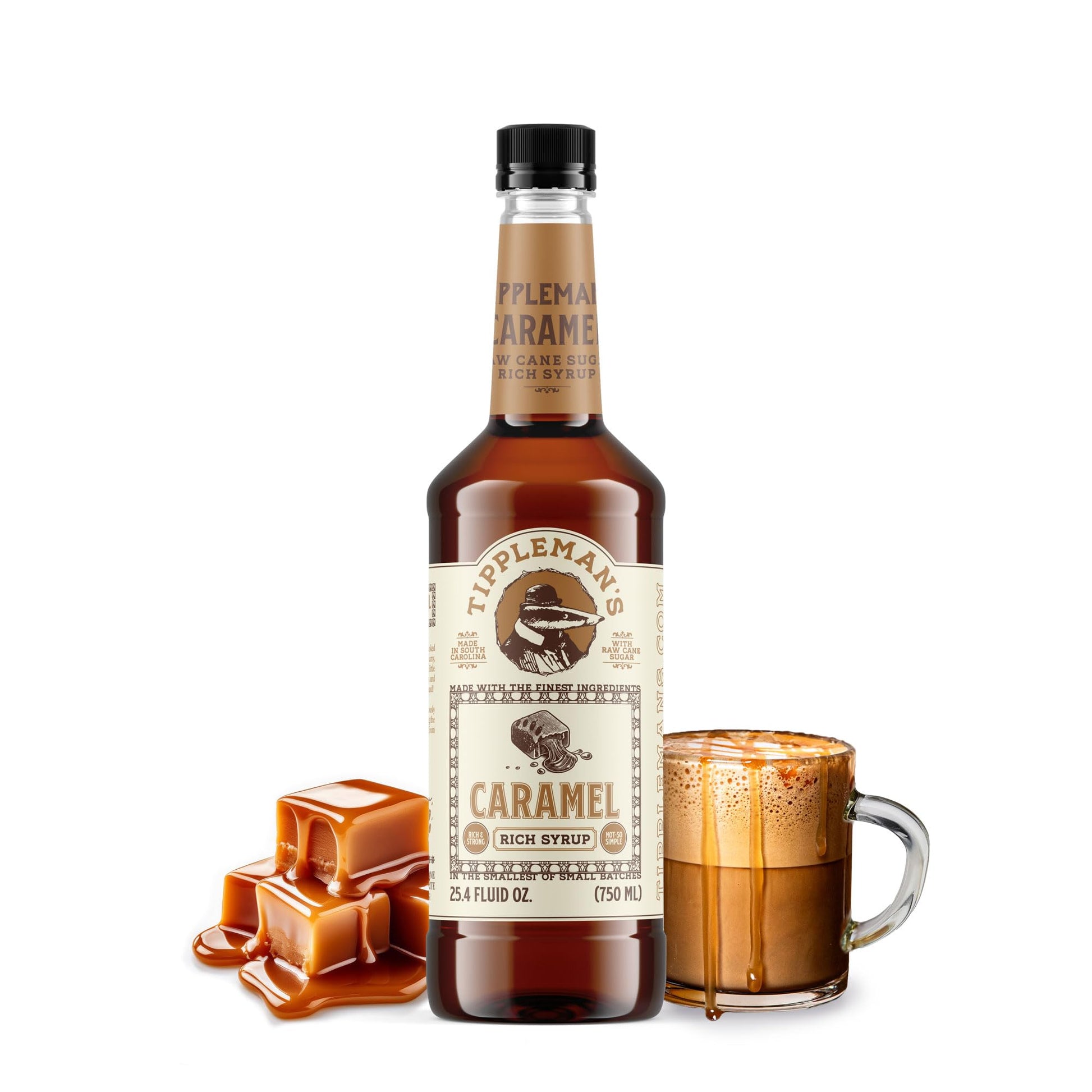 Tipplemans Caramel Coffee Syrup - Rich Flavor For Hot Or Iced Drinks, Latte, Tea, Espresso, Cappuccino, Macchiato, Cocktails, & Baking - 25.4 Fl Oz