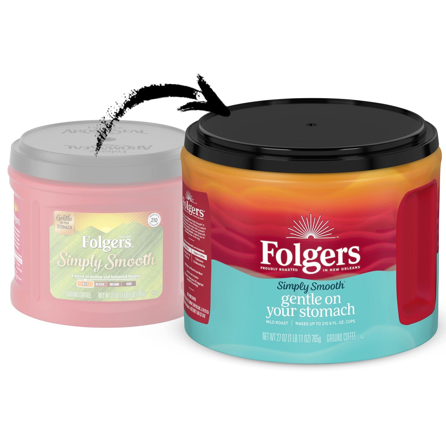 Folgers Simply Smooth Ground Coffee, 27 Ounce, 6 Count