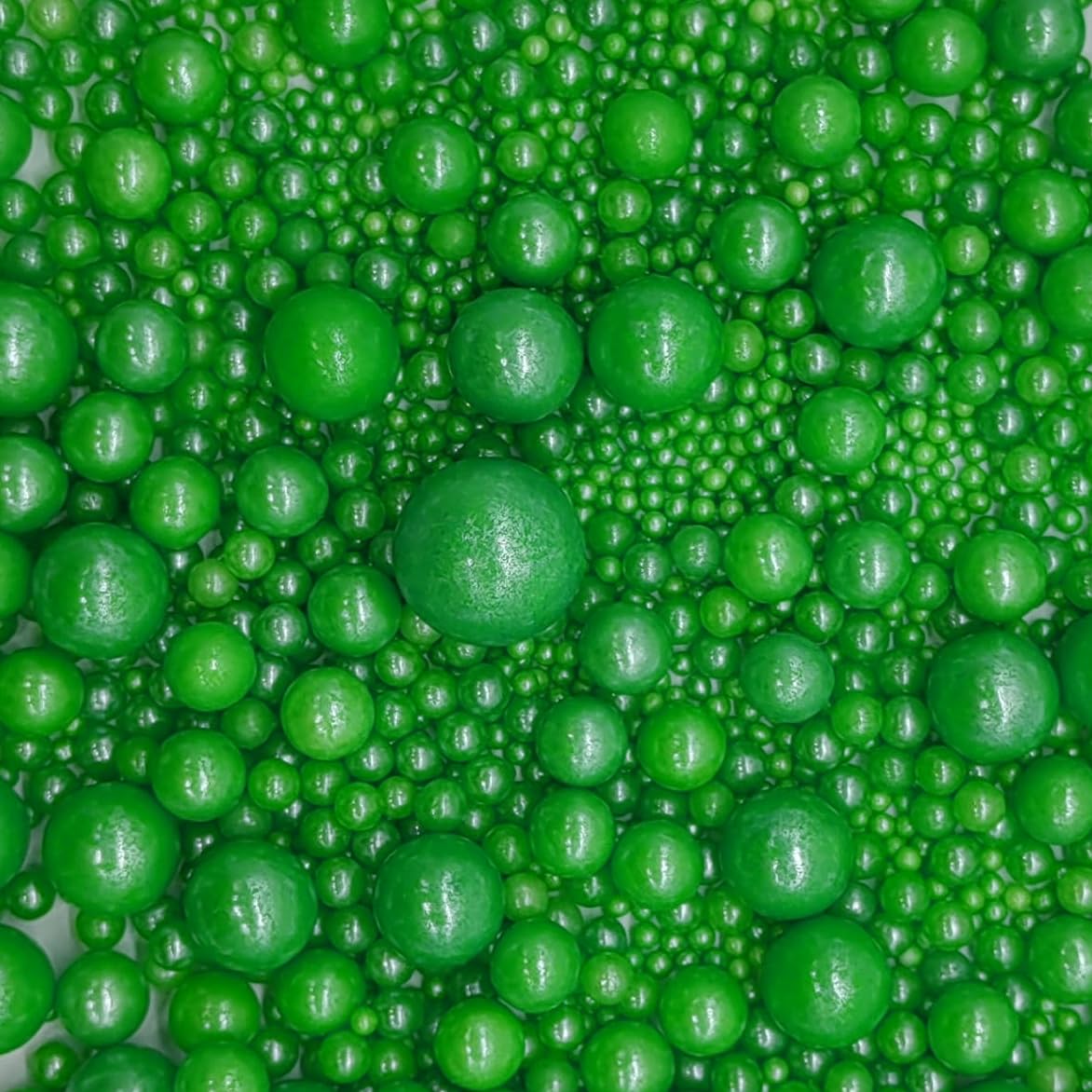 Edible Christmas Green Sugar Pearls Sprinkles Candy Mix Size Pearls Cake Decorations Cupcake Toppers Decorating Perfect For Wedd