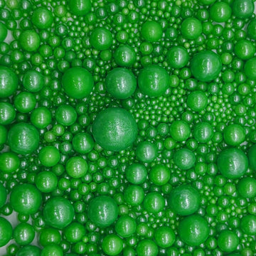 Edible Christmas Green Sugar Pearls Sprinkles Candy Mix Size Pearls Cake Decorations Cupcake Toppers Decorating Perfect For Wedd