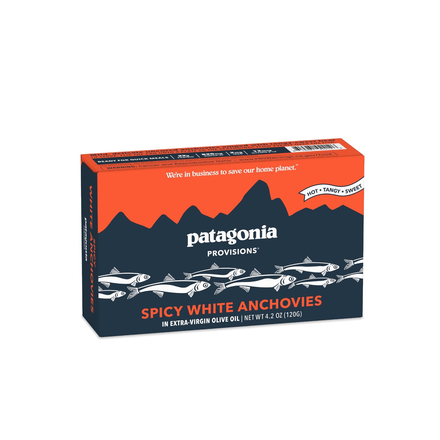 Patagonia Provisions Spicy White Anchovies, 22g Protein, Gluten Free, 4.2 Ounce, Pack of 1