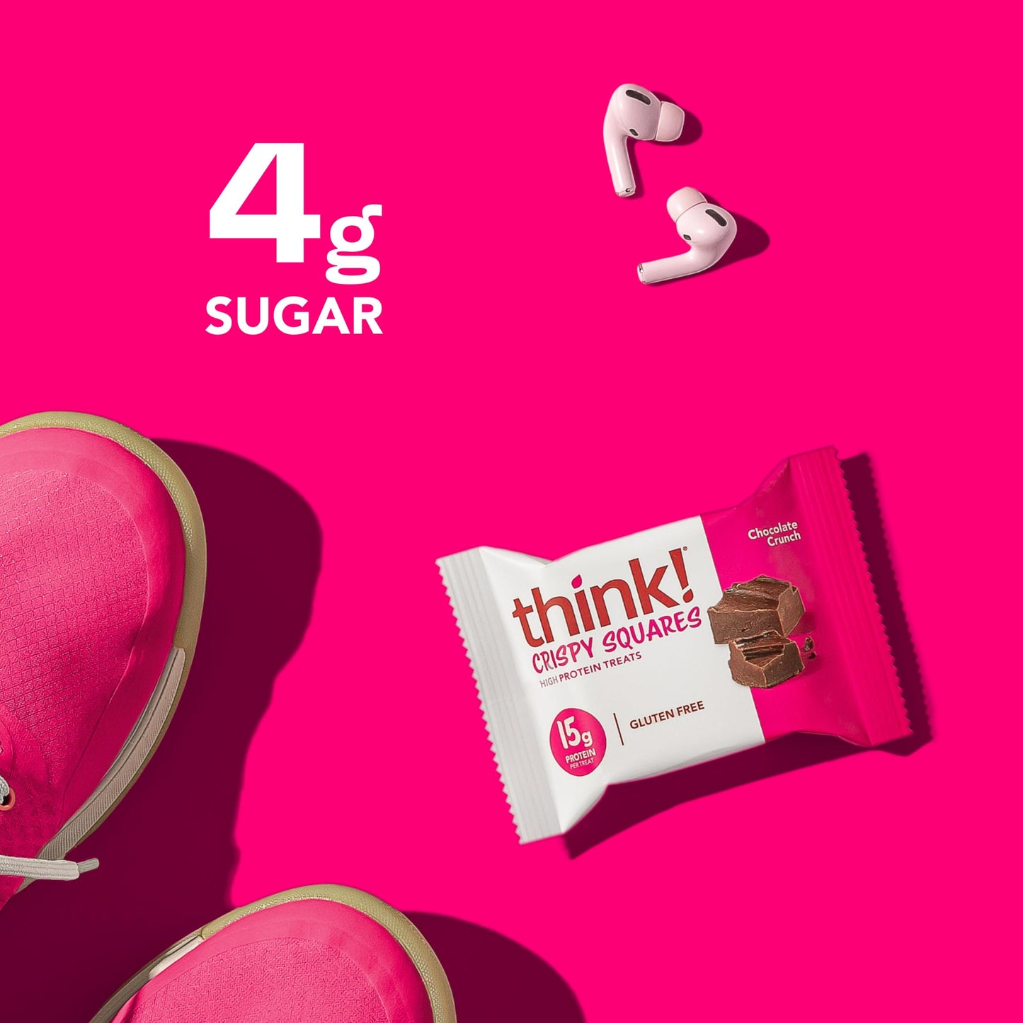 think! High Protein Crispy Squares Chocolate Crunch Treat - 10 Count Pack