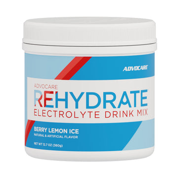 Advocare Rehydrate Electrolyte Drink Mix - Hydration & Recovery Drink With Sodium, Potassium & More - Berry Lemon Ice, 12.7 Oz
