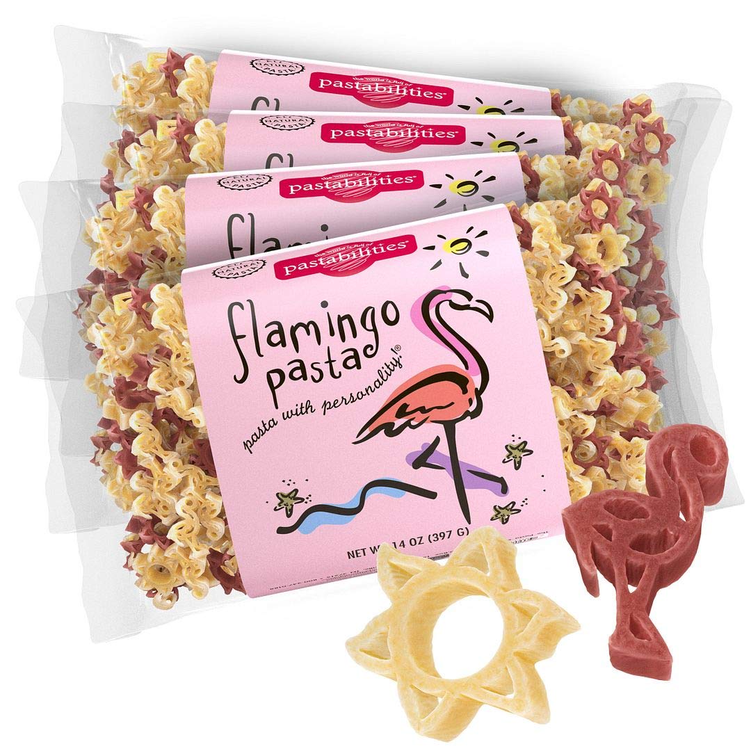 Pastabilities Fun Shaped Pasta for Kids - Flamingo Pasta - Sunshine and Flamingo Animal Theme, Non-GMO Natural Wheat Pasta, All-