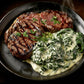 Grumpy Butcher 2-Steak Sampler Gift Basket For Men – 1 Ribeye Steak (14 Oz) & 1 Top Sirloin (6 Oz) – Gourmet Steakhouse Gift, Elegantly Packaged