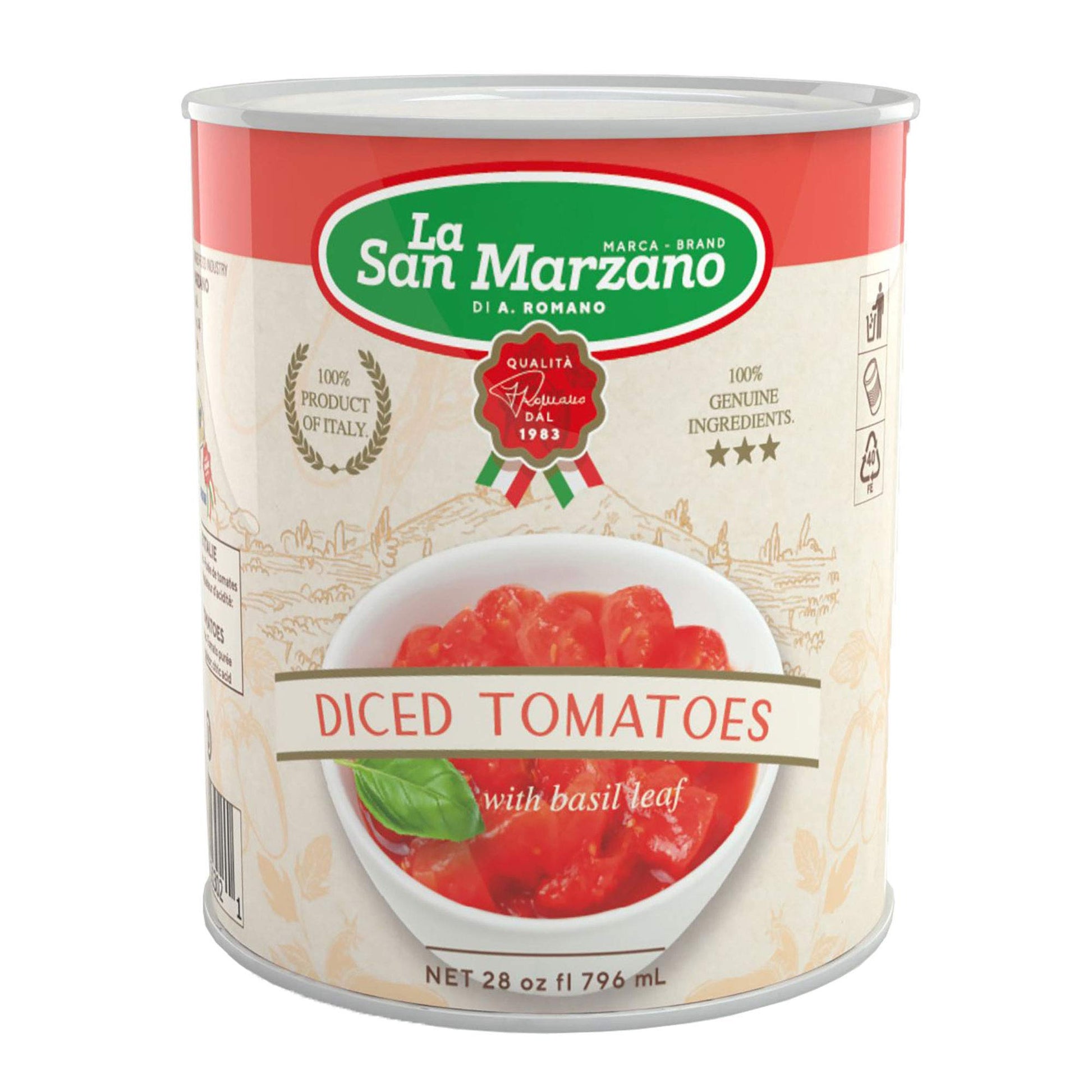 La San Marzano Italian Diced Tomatoes, 28 Oz Can, Pack of 6, 100% Product of Italy, San Marzano Region
