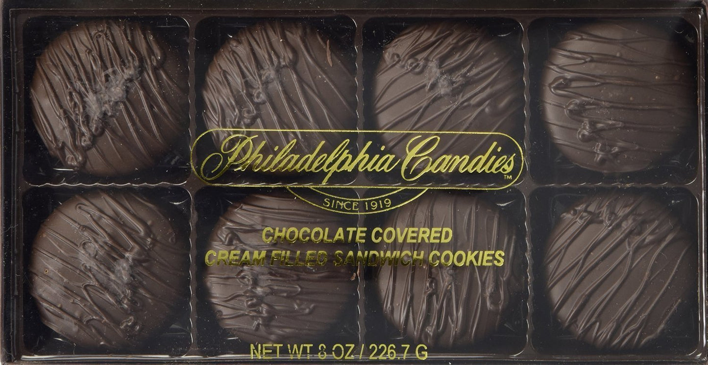 Philadelphia Candies Dark Chocolate Covered Mint Creme OREO Cookies, 8 Ounce