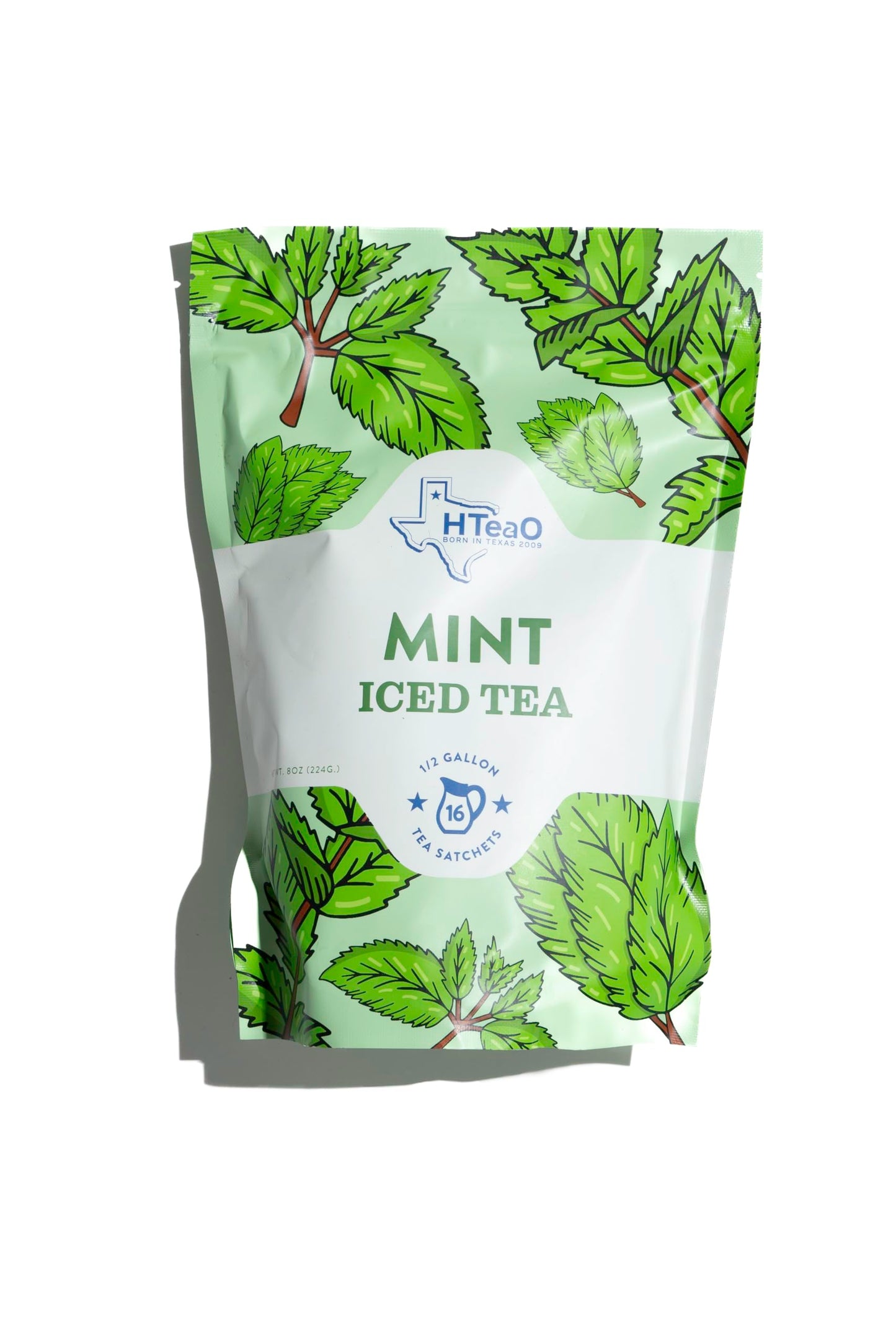 HTeaO Iced Tea Sachets - Mint Black Tea Mix for Instant Ice Tea - 8 Gallons Per Package - Real Texas-Style Flavored Iced Tea in 