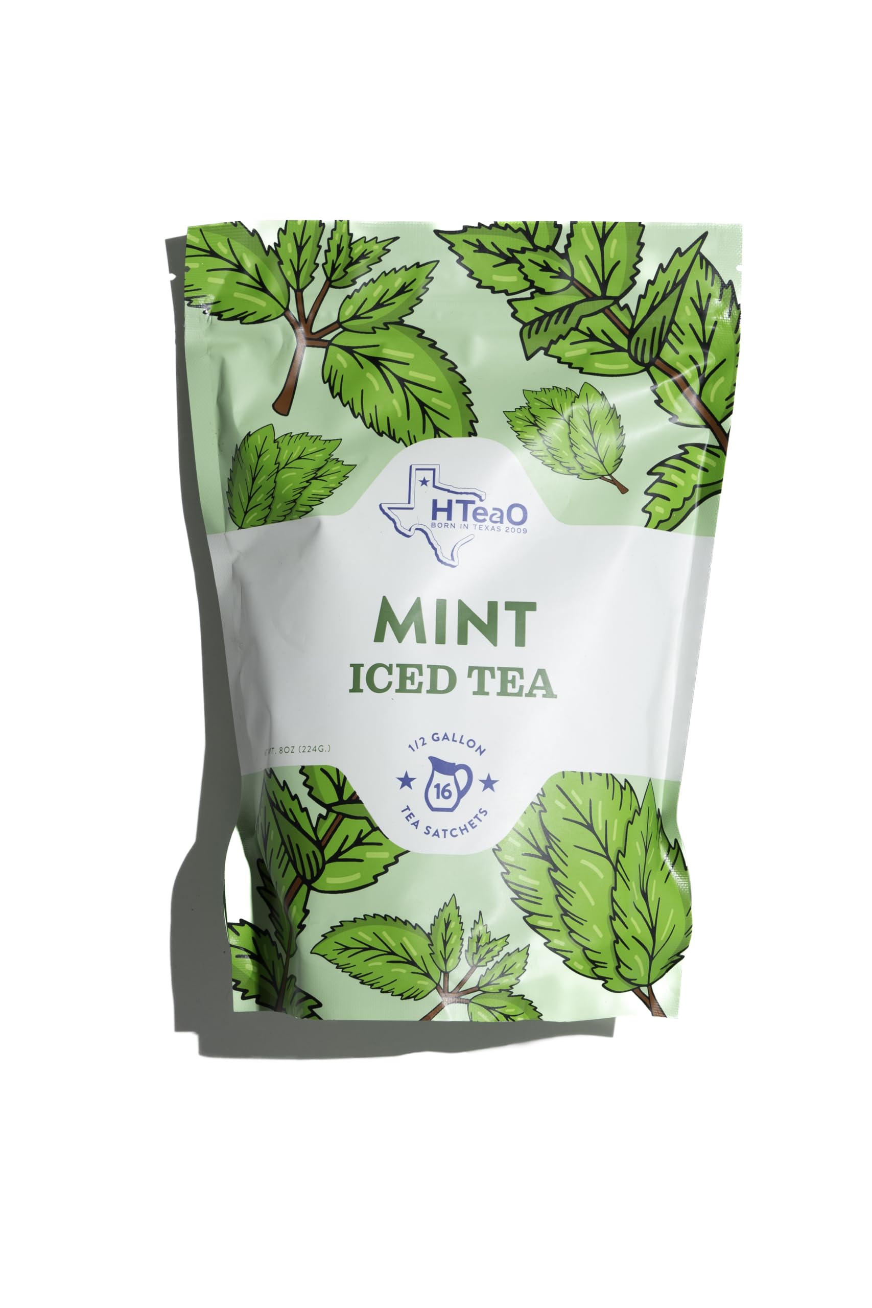 HTeaO Iced Tea Sachets - Mint Black Tea Mix for Instant Ice Tea - 8 Gallons Per Package - Real Texas-Style Flavored Iced Tea in 