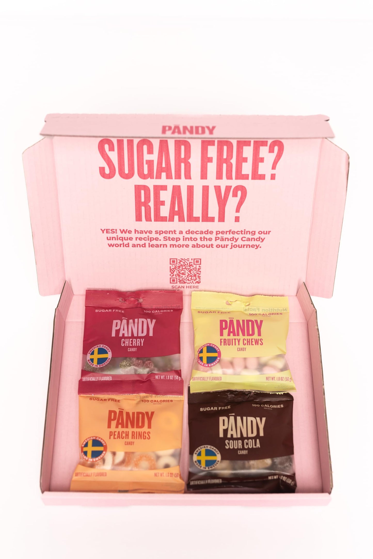 PÄNDY Swedish Sugar Free Candy Variety Pack - Keto Gummy Sweets, 1.8 Ounce Bags, Pack of 4