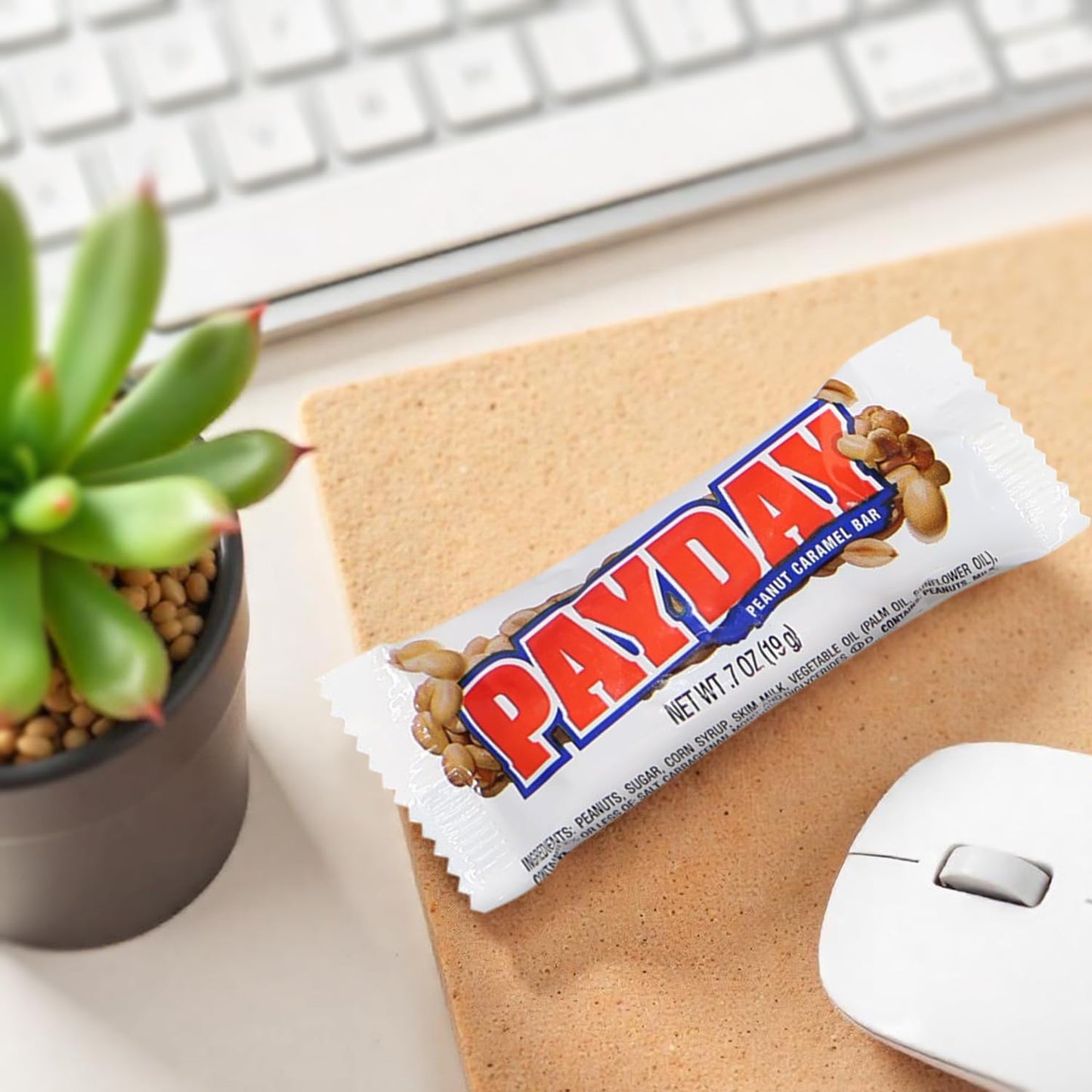 Paydaybulk Snack Size Candy Bars 3 Pound - 66 Bars Individually Wrapped Peanut And Caramel Chewy Nutty Treats For Parties, Offic