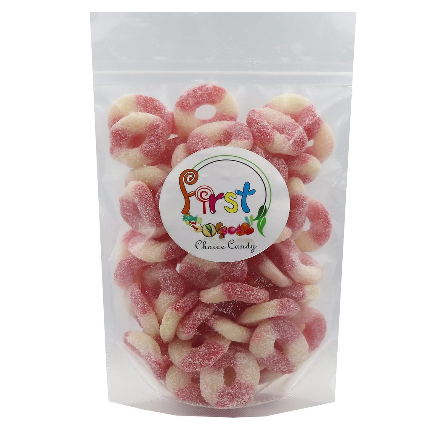 Firstchoicecandy Gummy Rings (Sour Mini Strawberry, 4.5 Pound (Pack Of 1))
