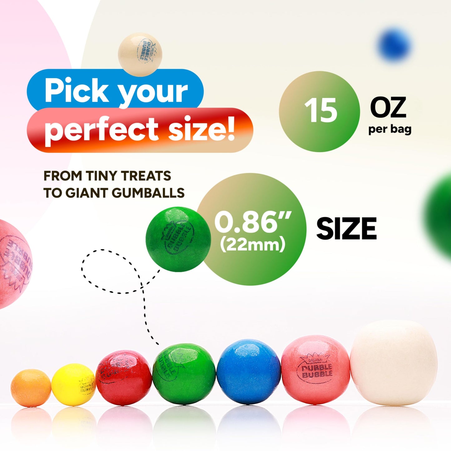 Crafty Confections Gumballs – Mixed Fruit Chewing Gum 15 OZ, 76 Count, Multicolor for Party Favors & Easter Baskets