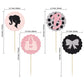Gyufise 24Pcs Girl Cupcake Toppers Girl Bowknot Polka Dot Bag Cake Decorations Girl Toothpicks For Wedding Bridal Shower Decorat