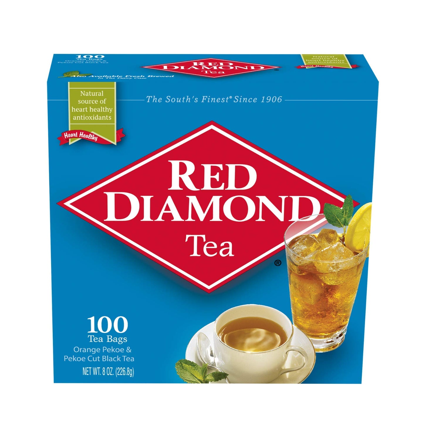 Red Diamond Iced Tea Bags  Single Serving Iced Tea Or Hot Tea  Delicious And Freshly Brewed Taste  Special Top-Grade Blend  100 Single Serving Bags (12 Pack - 1200 Count)