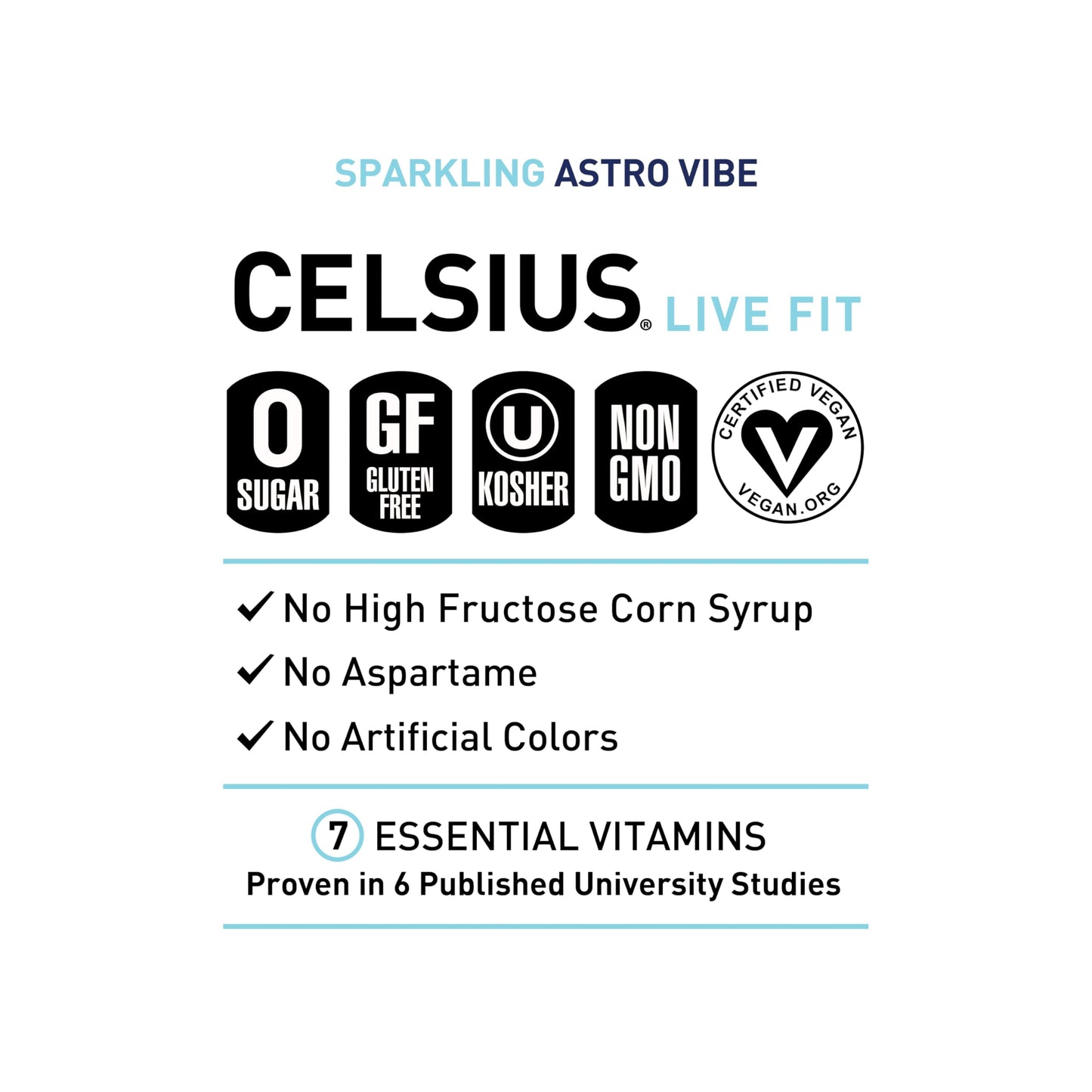CELSIUS Sparkling Astro Vibe Energy Drink, 12 Fl Oz (Pack of 12) - Functional, Refreshing, Essential Energy Boost