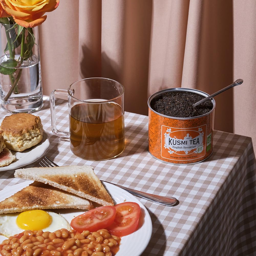 Kusmi Tea - English Breakfast - Organic English Breakfast Black Tea - Ceylon & Assam Black Teas - Smooth, Flavourful, Robust, Ca