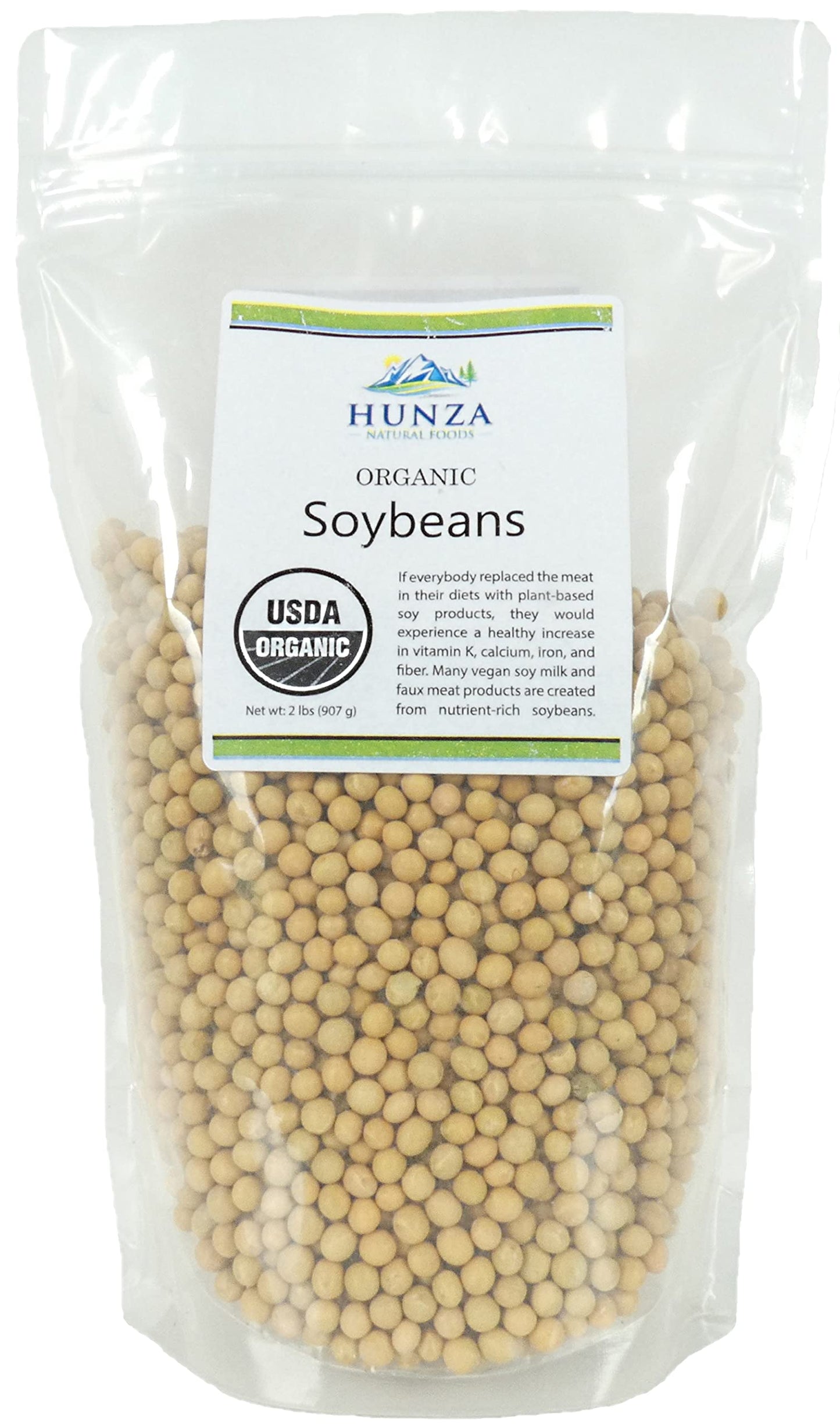 Hunza Natural Foods Organic Soybeans, 32 Ounce (2 lbs), Non-GMO, Pack of 1