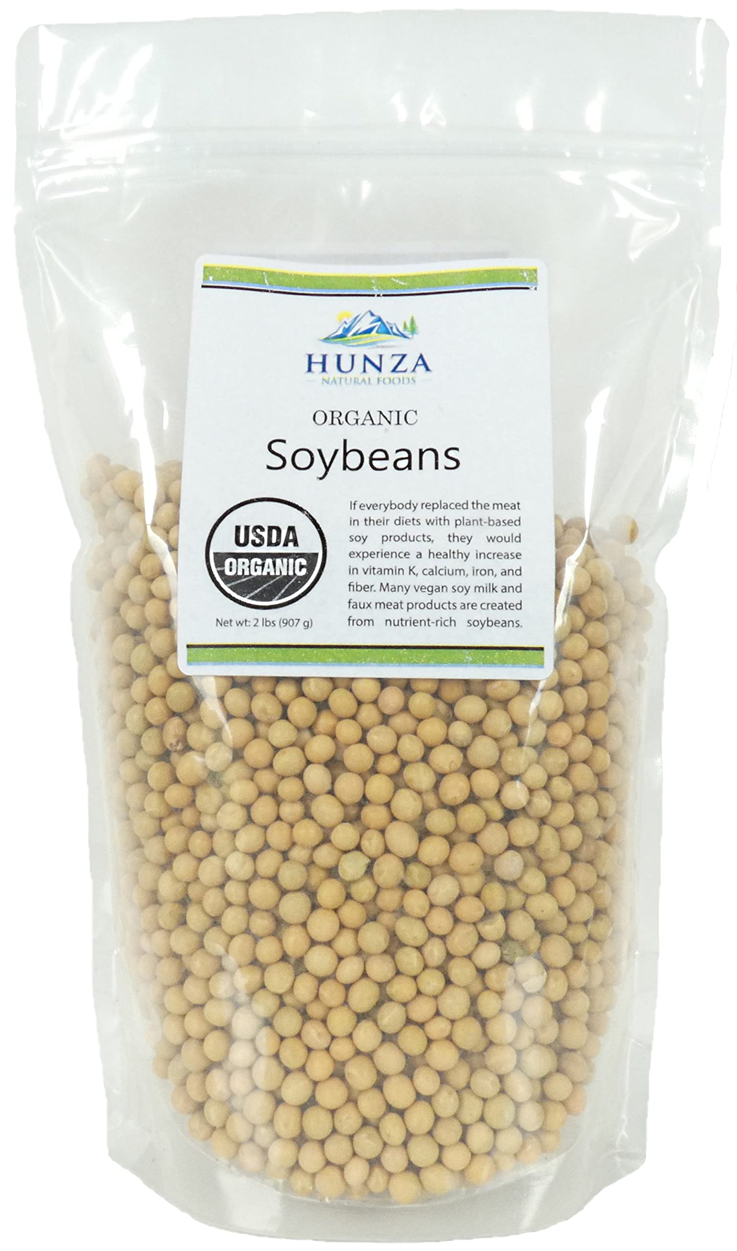 Hunza Natural Foods Organic Soybeans, 32 Ounce (2 lbs), Non-GMO, Pack of 1