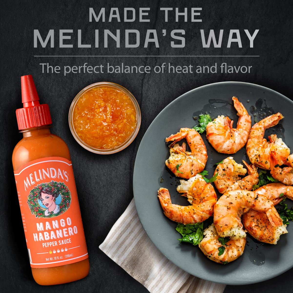 Melindas Mango Habanero Hot Sauce - Sweet & Mild Hot Sauce - Mango Habanero Sauce Made With Fresh Ingredients, Real Mango, Haban