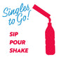 SINGLES TO GO! Sonic Singles Powdered Drink Mix, Ocean Water, 6 Sticks per Box, Pack of 12, 0.52 Ounce Each
