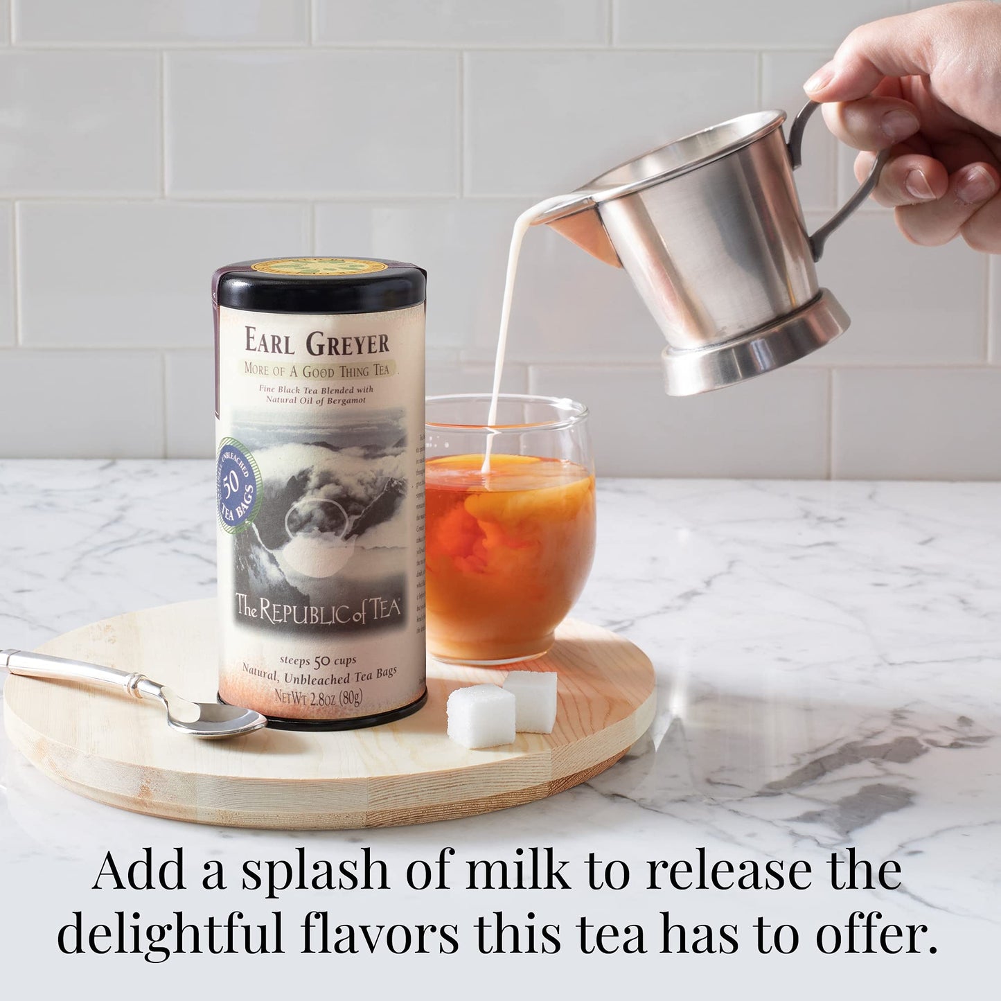 The Republic of Tea British Earl Grey Tea Refill Bag, 100 Gourmet Black Tea Bags, Caffeinated, 1 Count