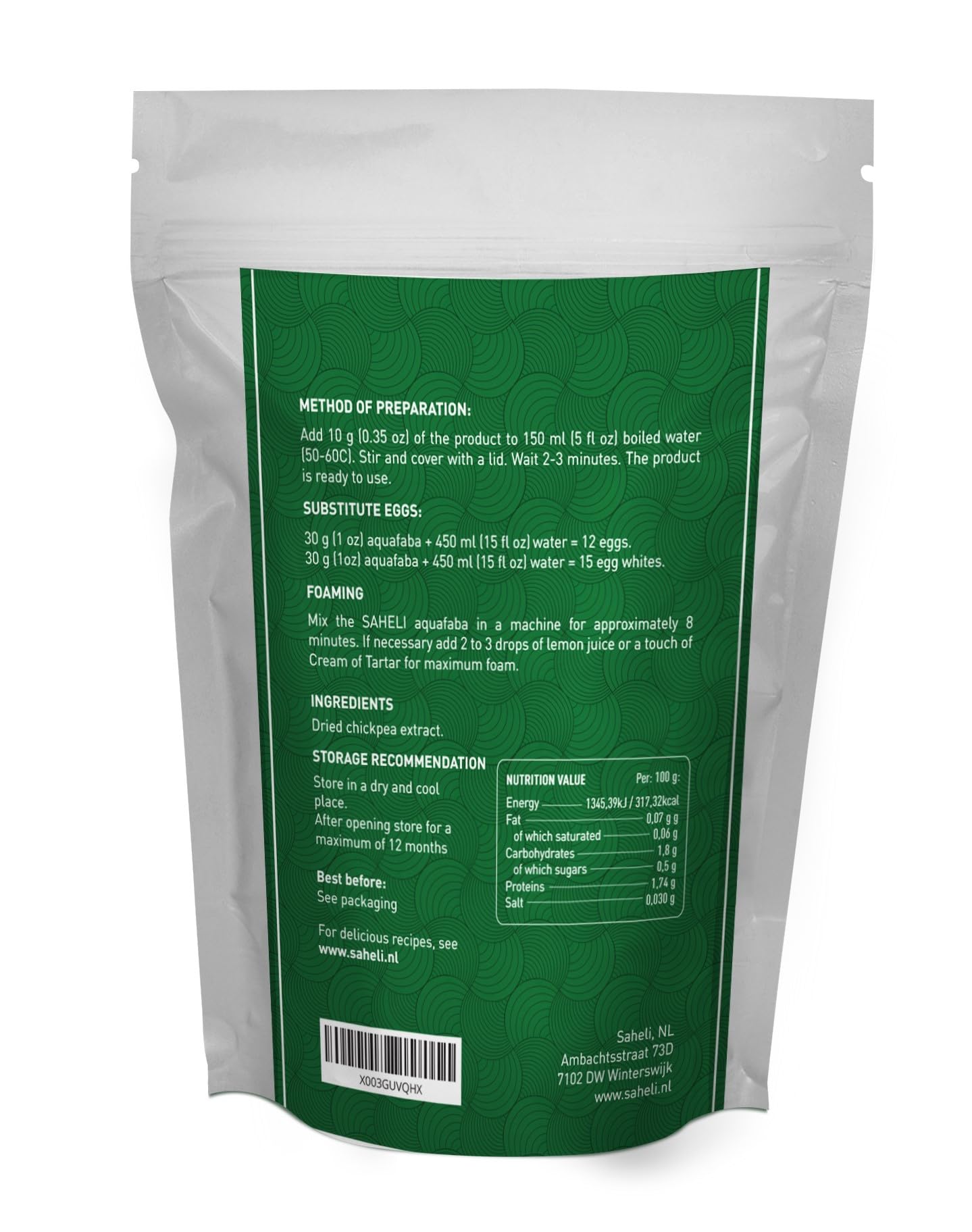 Saheli Aquafaba Powder - Vegan Egg Substitute, 10.6oz, Replaces 120 Eggs, Plant-Based Cocktail Foaming