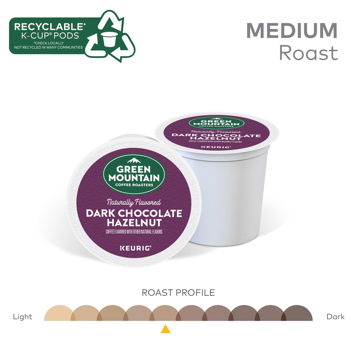 Green Mountain Coffee Roasters Dark Chocolate Hazelnut Coffee, Keurig Single Serve K-Cup Pods, 96 Count (4 Packs Of 24)