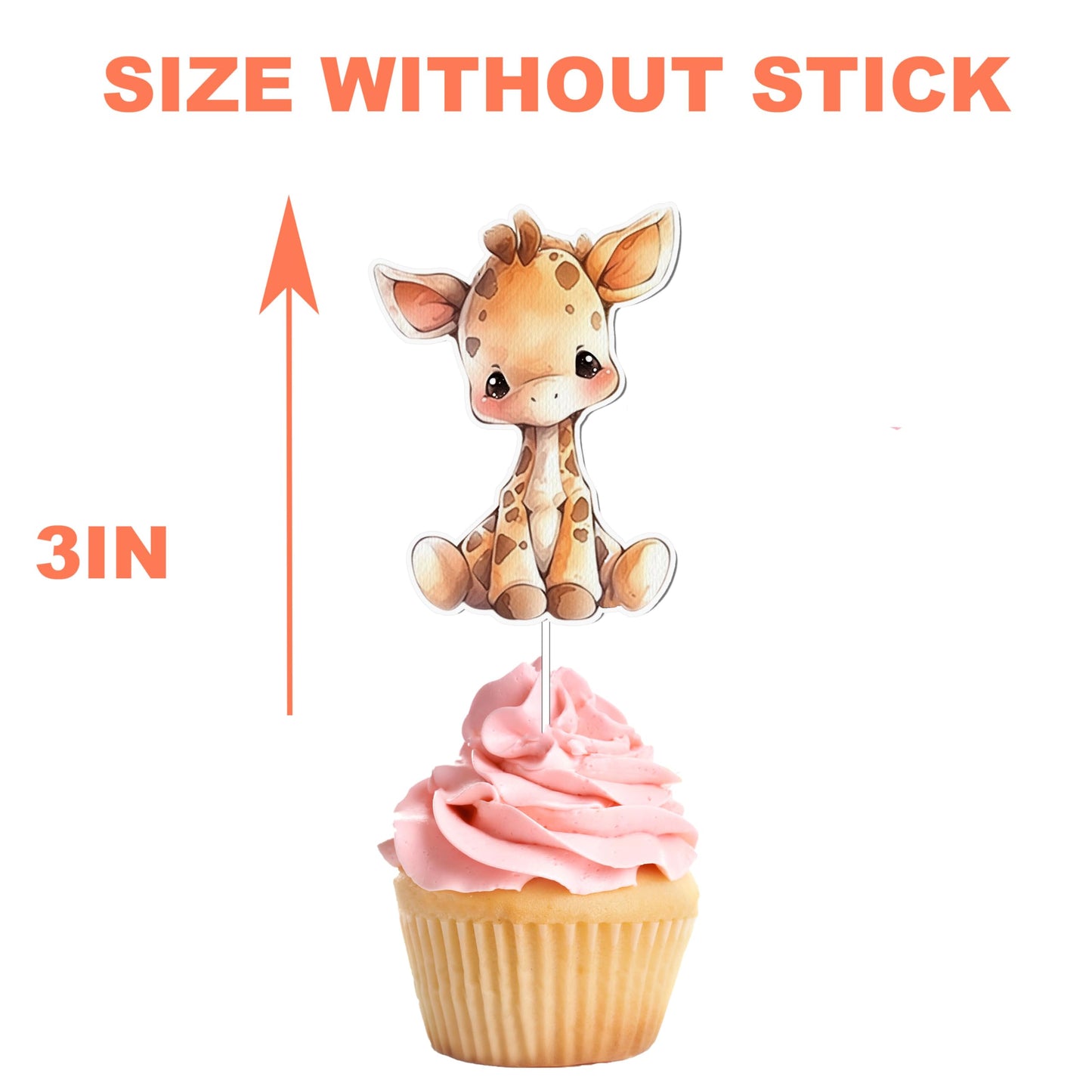10 Pcs Party Giraffe Jungle Animal Cupcake Toppers - Add A Touch Of Wild Elegance To Your Treats!