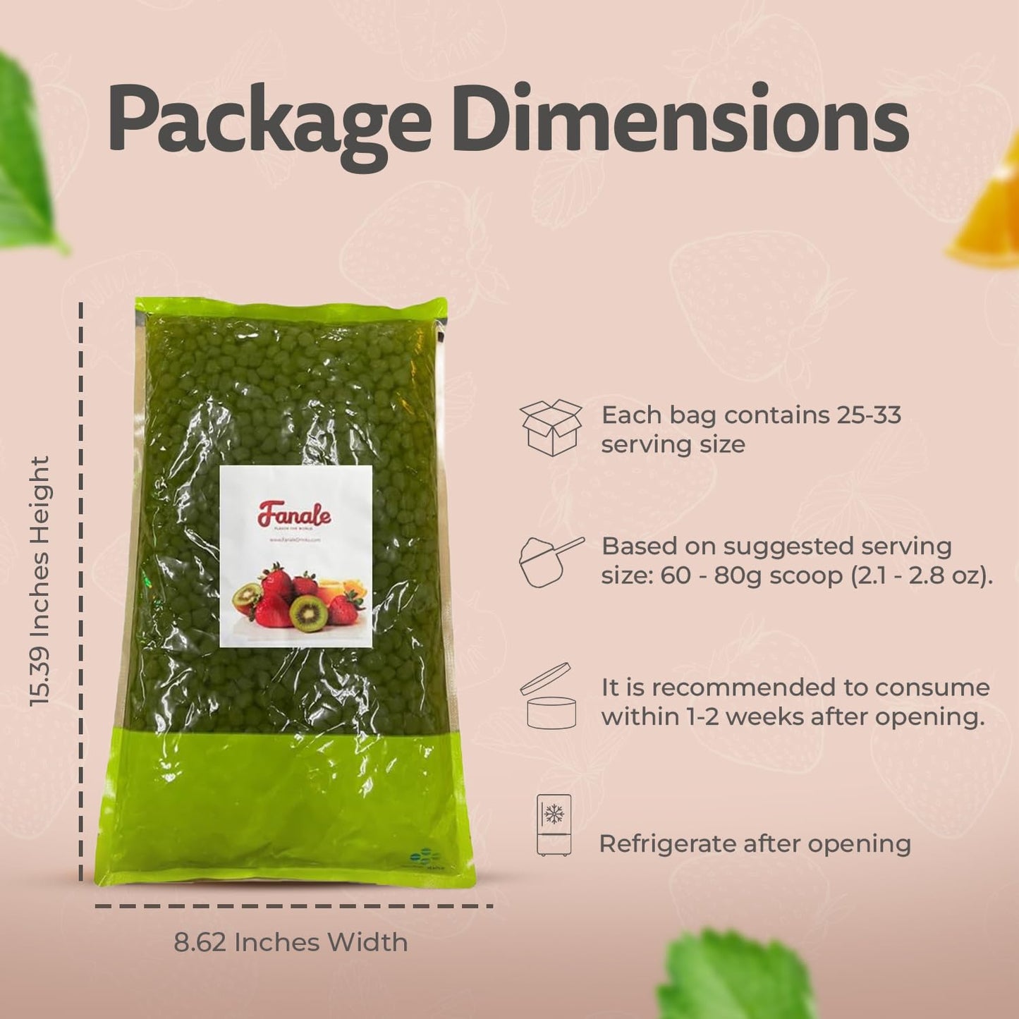 Fanale Matcha Agar Agar Boba, Matcha Jelly Ball, Ready To Serve, Soft Chew Texture, Instant Boba Pearls For Bubble Tea, Frozen Y