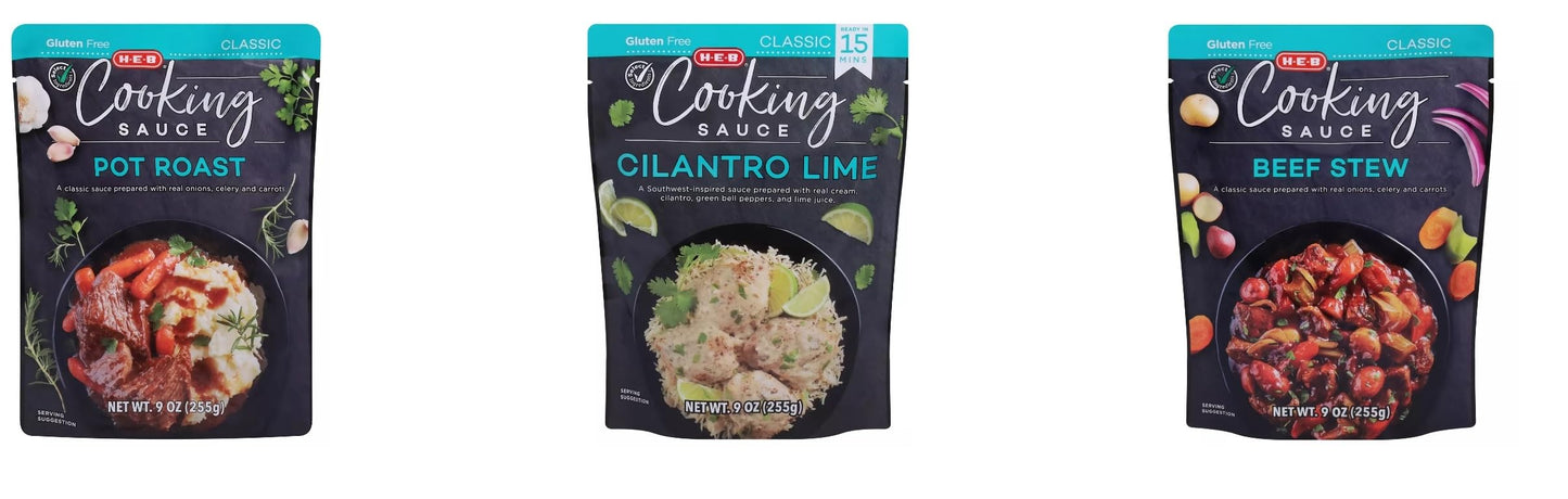 HEB Cooking Sauce Mixes - 3 packages (Classic Food Variety)