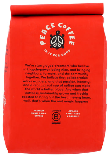 Peace Coffee Organic Birchwood Blend Whole Bean Coffee, 12 Oz