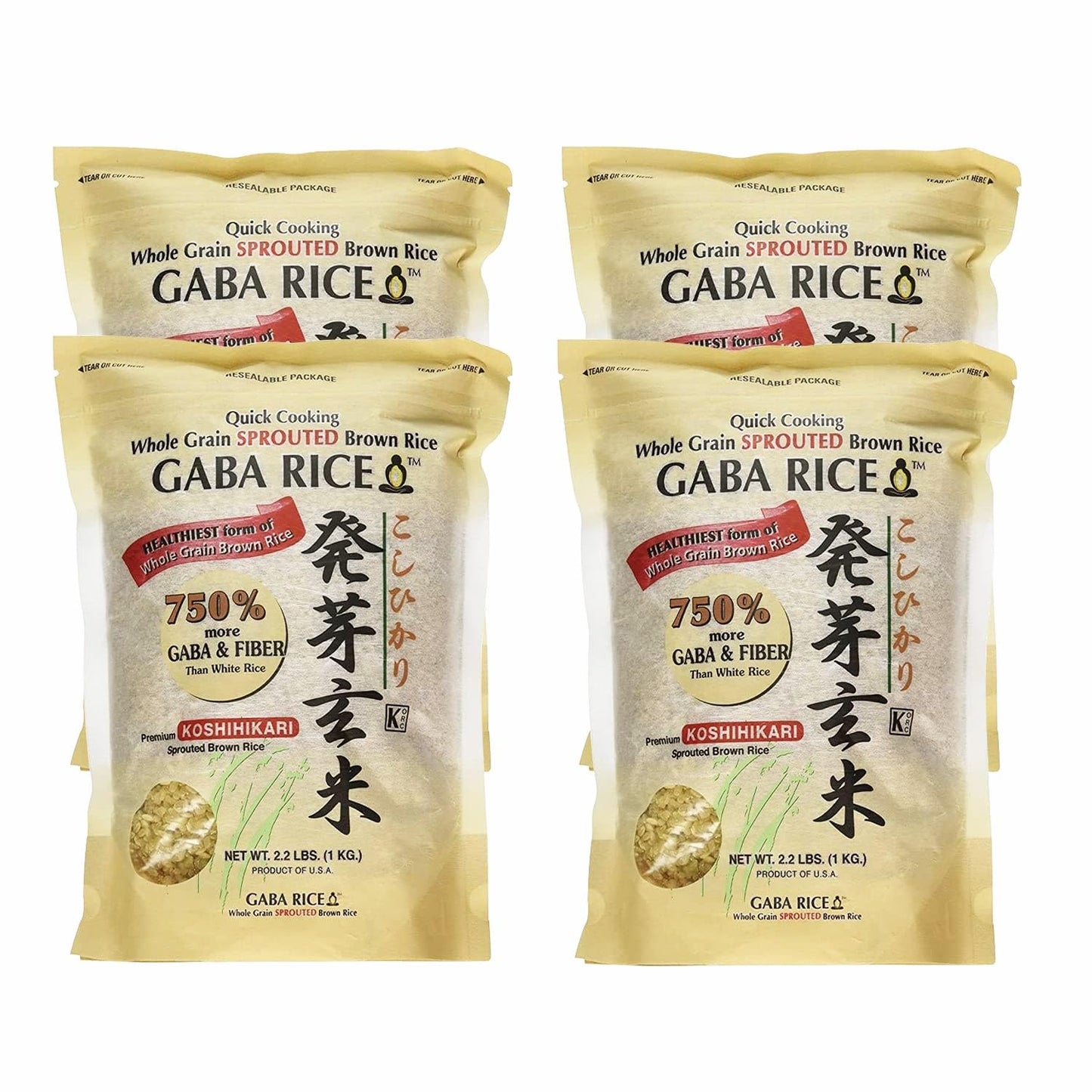 GABA Sprouted Brown Rice 2.2 lbs 4 Packs in Sprout Talk's Package