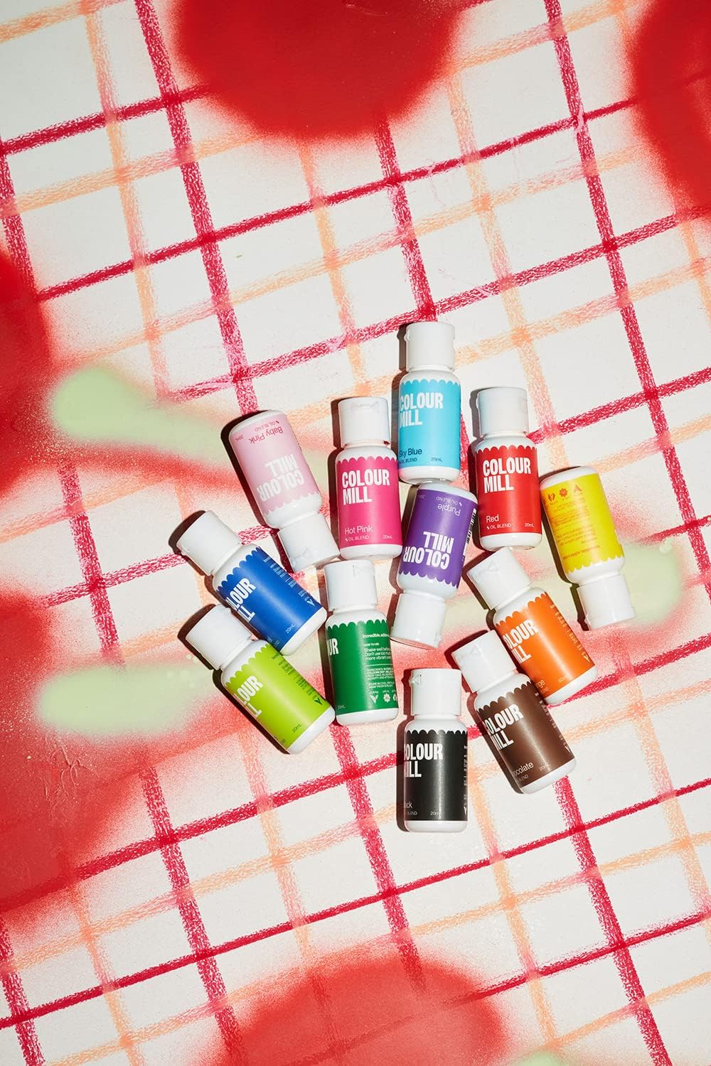 Colour Mill Kickstarter-Pack Oil-Based Food Coloring, 20 Milliliters Each Of 12 Colors: Baby Pink, Black, Chocolate, Forest, Hot