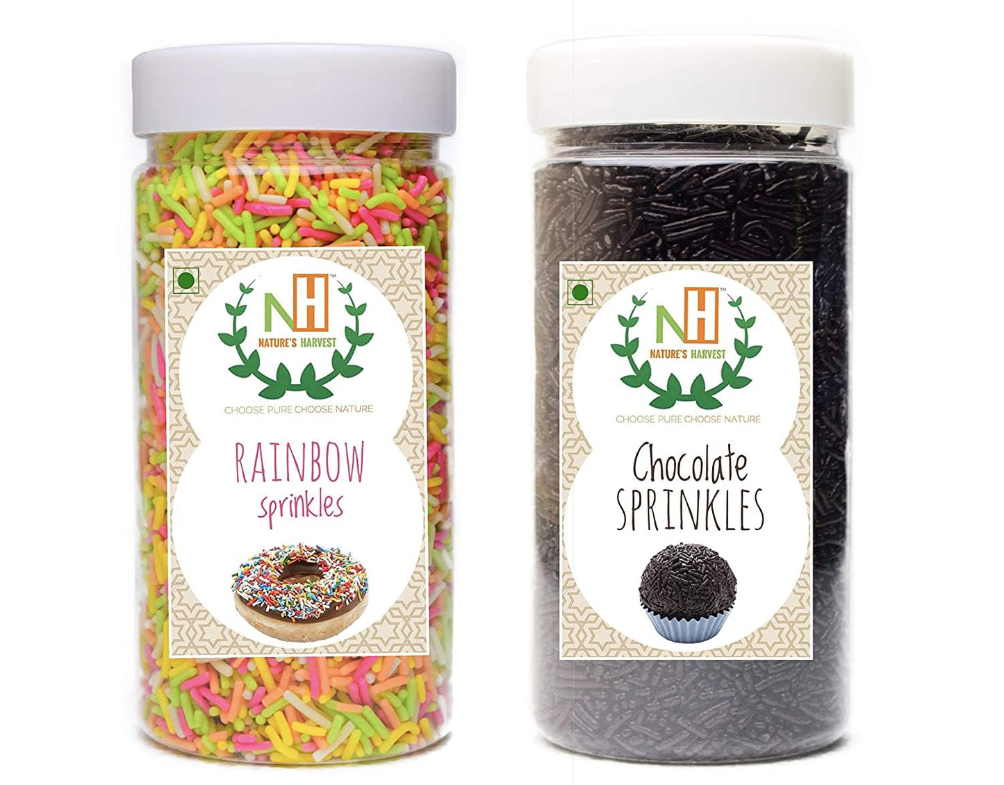 NATURES HARVEST: Vermicelli Combo (Rainbow 175g & Chocolate 175g) (Sprinkles)_Packing May Vary