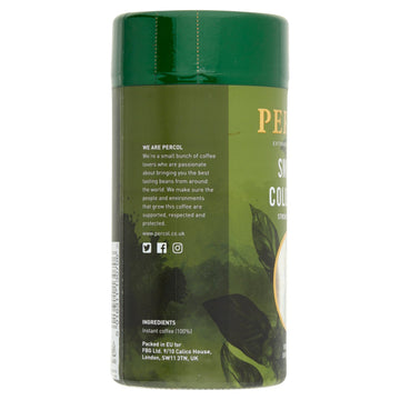 PERCOL Smooth Colombian Instant Coffee - 100% Arabica, Light Strength, 3.5 oz, Green