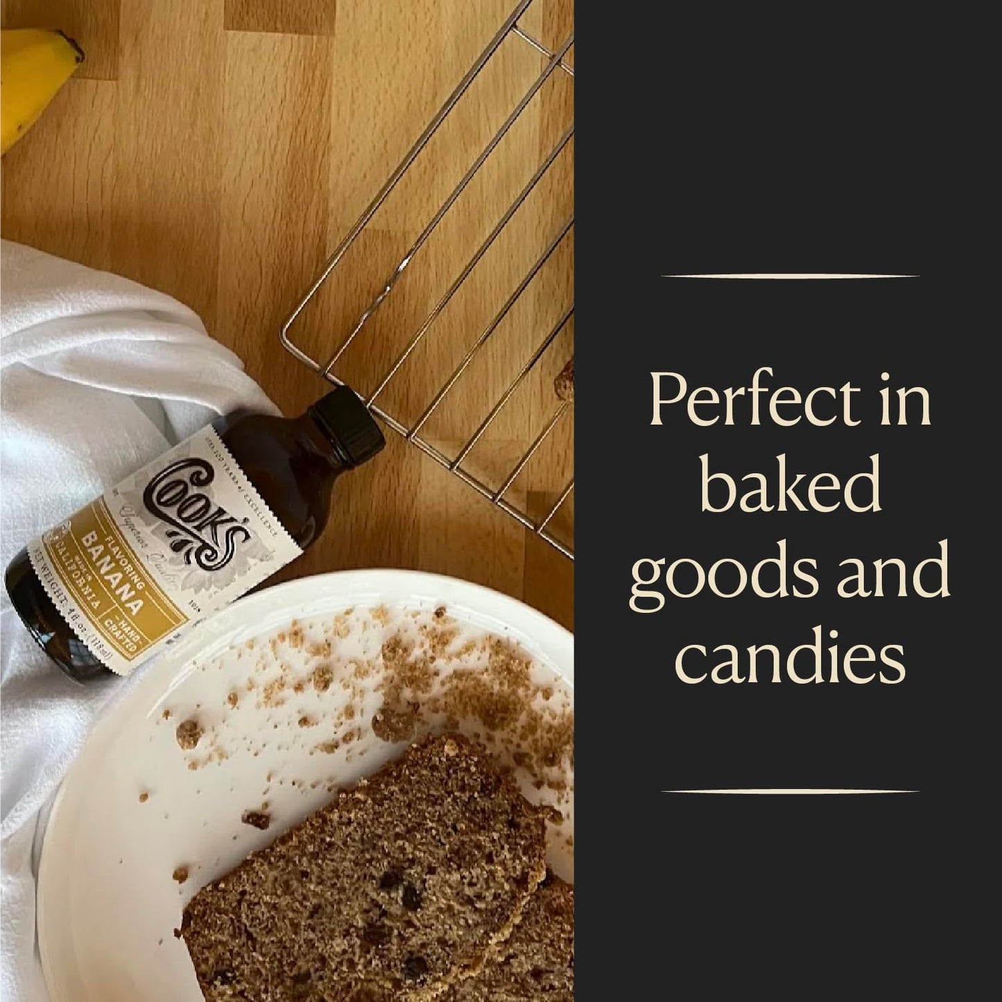 Cook'S, Banana Flavoring For Baking, Candies, Beverages And Ice Cream, 8 Oz