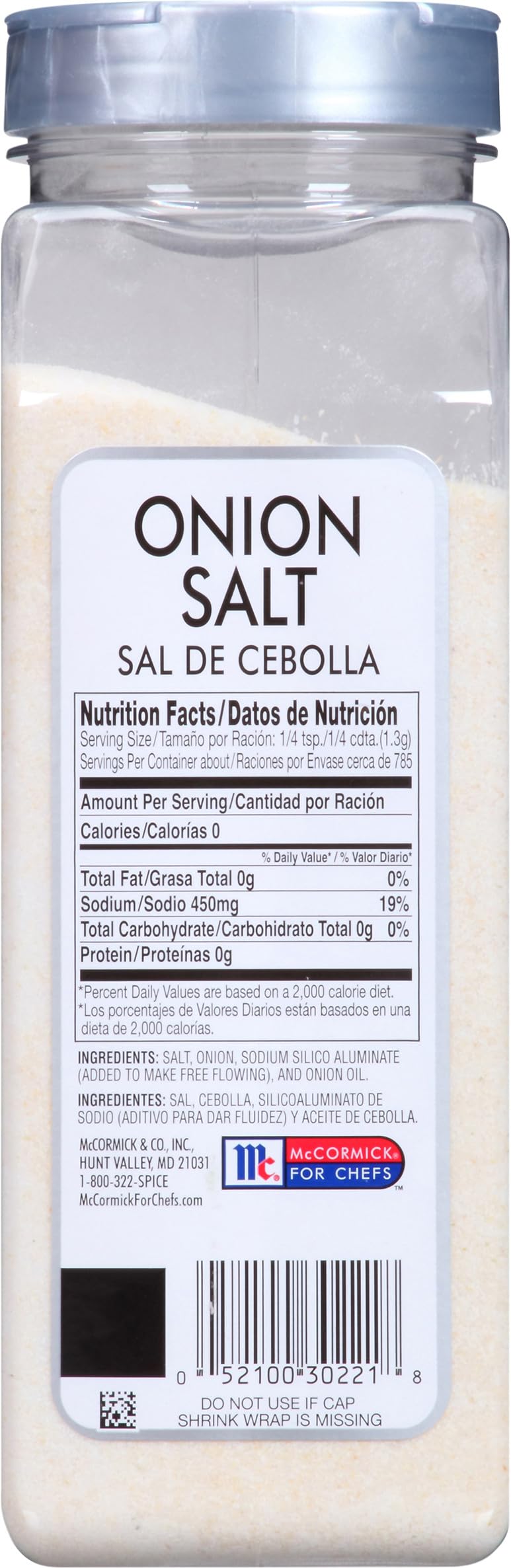 McCormick Culinary Onion Salt Seasoning, 36 oz Container, Ideal for Vegetables, Meats, Eggs, Model 00052100324401