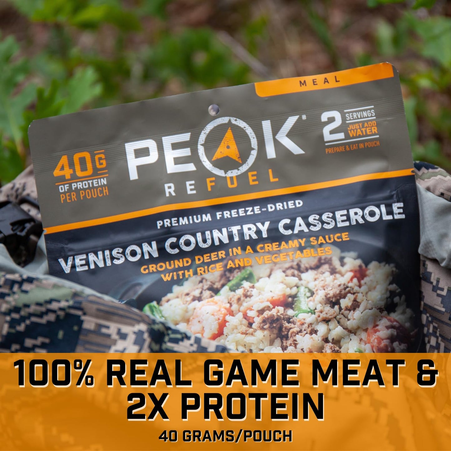 Peak Refuel Venison Country Casserole | Chad Mendes Signature Meal | Premium Freeze-Dried Variety Meals | Hunting, Survival, Cam