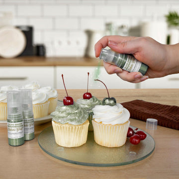 Tinker Dust - Olive Green (4G 1X Mini Pump) Edible Glitter For Desserts, Beverages, Cupcakes, Cake Pops And Cookies By Bakell