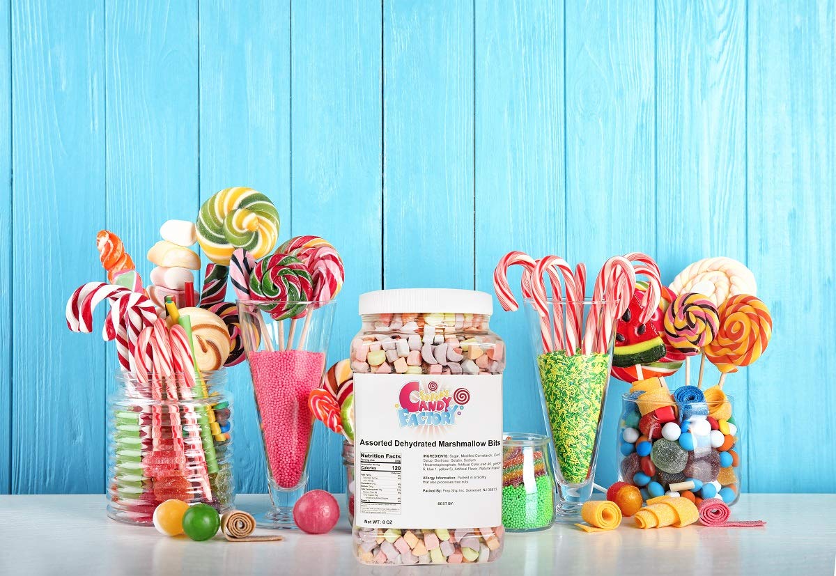 Sarah's Candy Factory Assorted Dehydrated Marshmallow Bits in Jar, 8 Oz