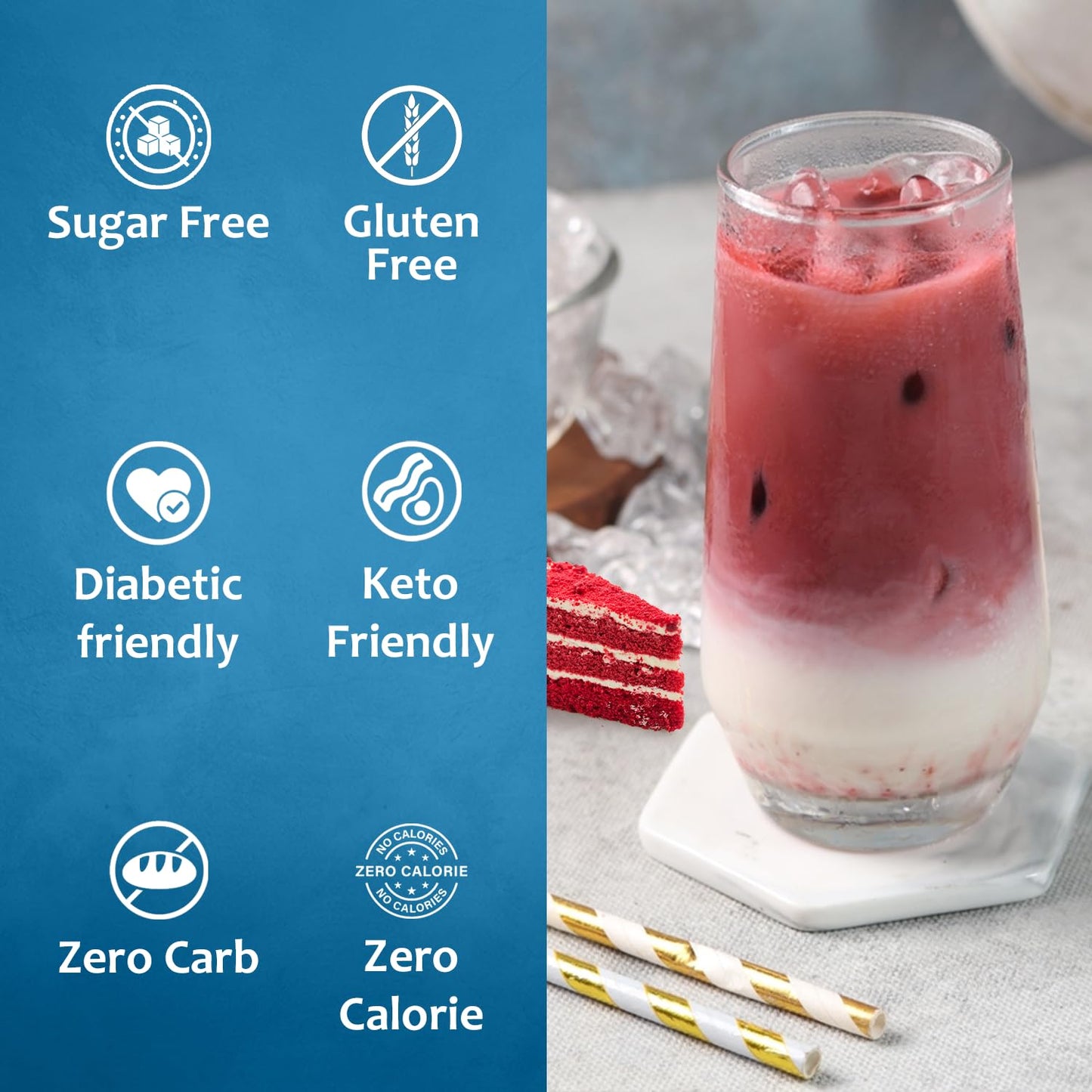 SYRUVIA Sugar-Free Red Velvet Coffee Syrup - 25.4 fl oz - Gluten Free, Kosher, 0 Calorie Coffee Flavoring