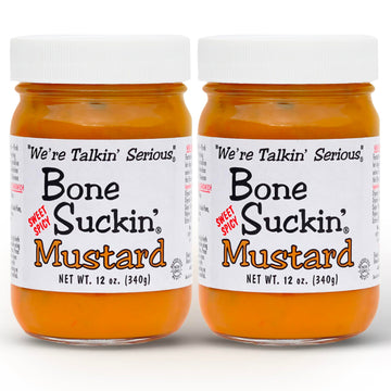 Bone Suckin Sweet Spicy Mustard, National Champion, Made in the USA, Non-GMO, Gluten-Free, Kosher and has No High Fructose Corn
