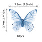 Rssta i 48 Pack Edible Butterfly Cake Decorations, Rice Paper Cupcake Toppers, Design 2 Blue 2 for Birthday and Wedding Parties