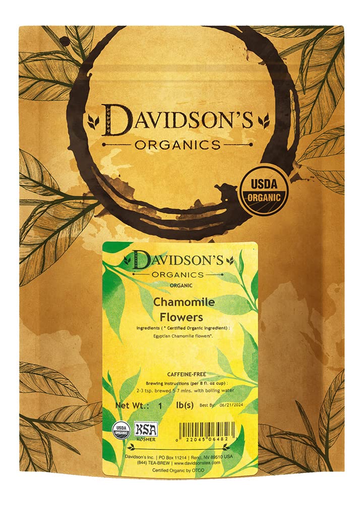 Davidsons Organics, Chamomile Flowers, Loose Leaf Tea, 16-Ounce Bag