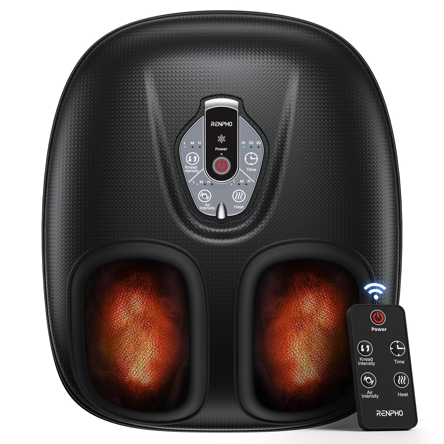 Renpho Foot Massager Machine With Air Compression & 3 Heating Levels, Heated Shiatsu Foot Massager With Wireless Remote Control,