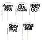 Gyufise 30 Pack Gold Glitter 65th Birthday Cupcake Toppers Vintage 1958 Cake Toppers Hello 65 Cake Topper Sixty Five 65 & Fabulo