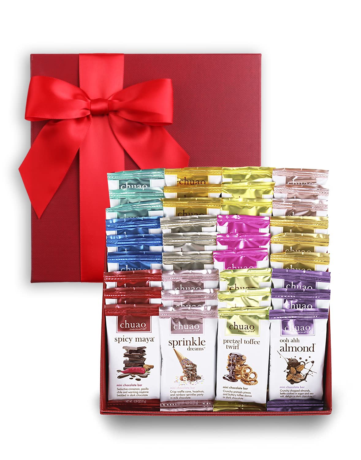 Chuao Chocolatier Assorted Milk & Dark Chocolate Bars Gift Box - 36 Count, 0.39 oz Each, Ideal for Holidays & Corporate Gifts